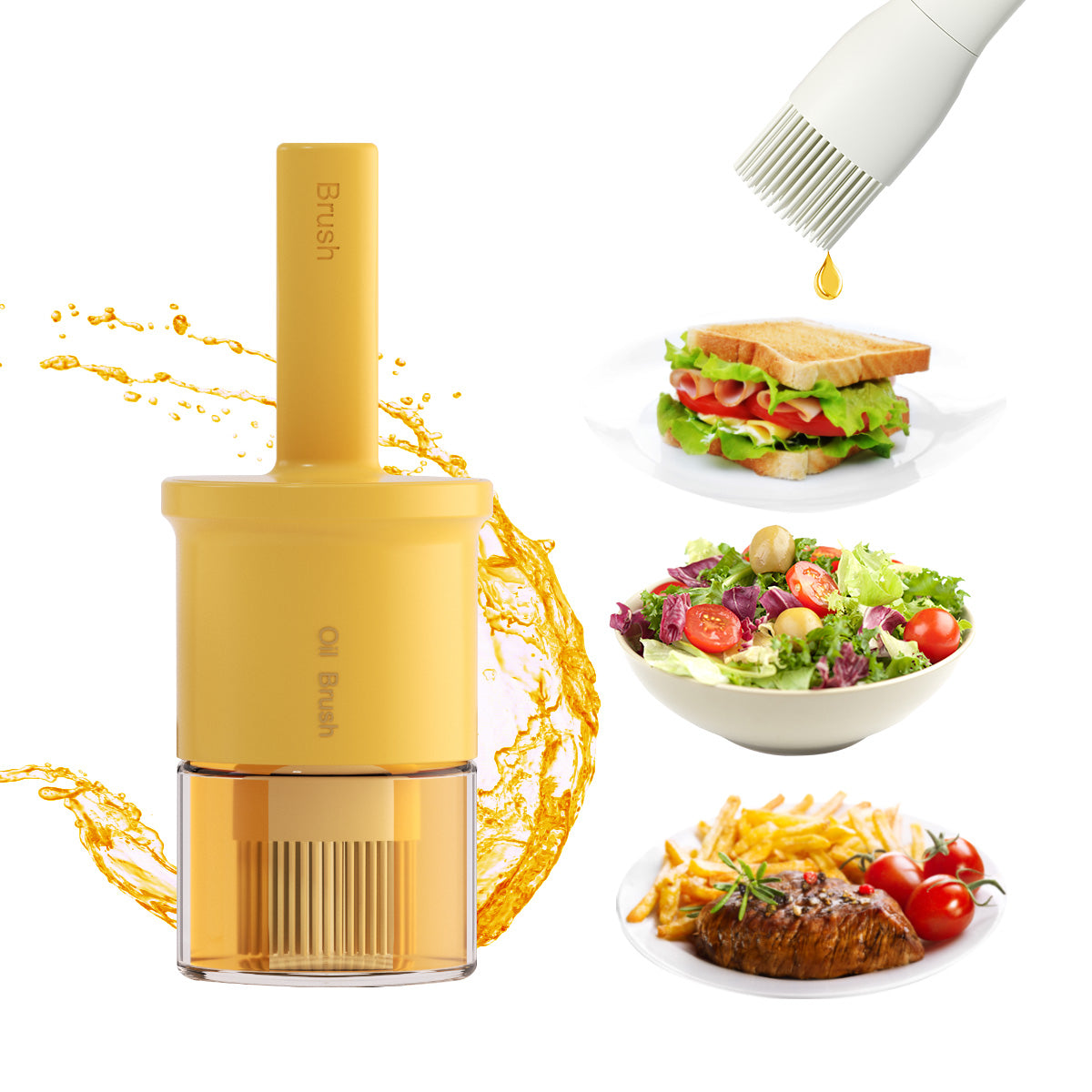 Share Oil Dispenser Bottle with Silicone Basting Brush for Cooking BBQ /Kitchen 300ml