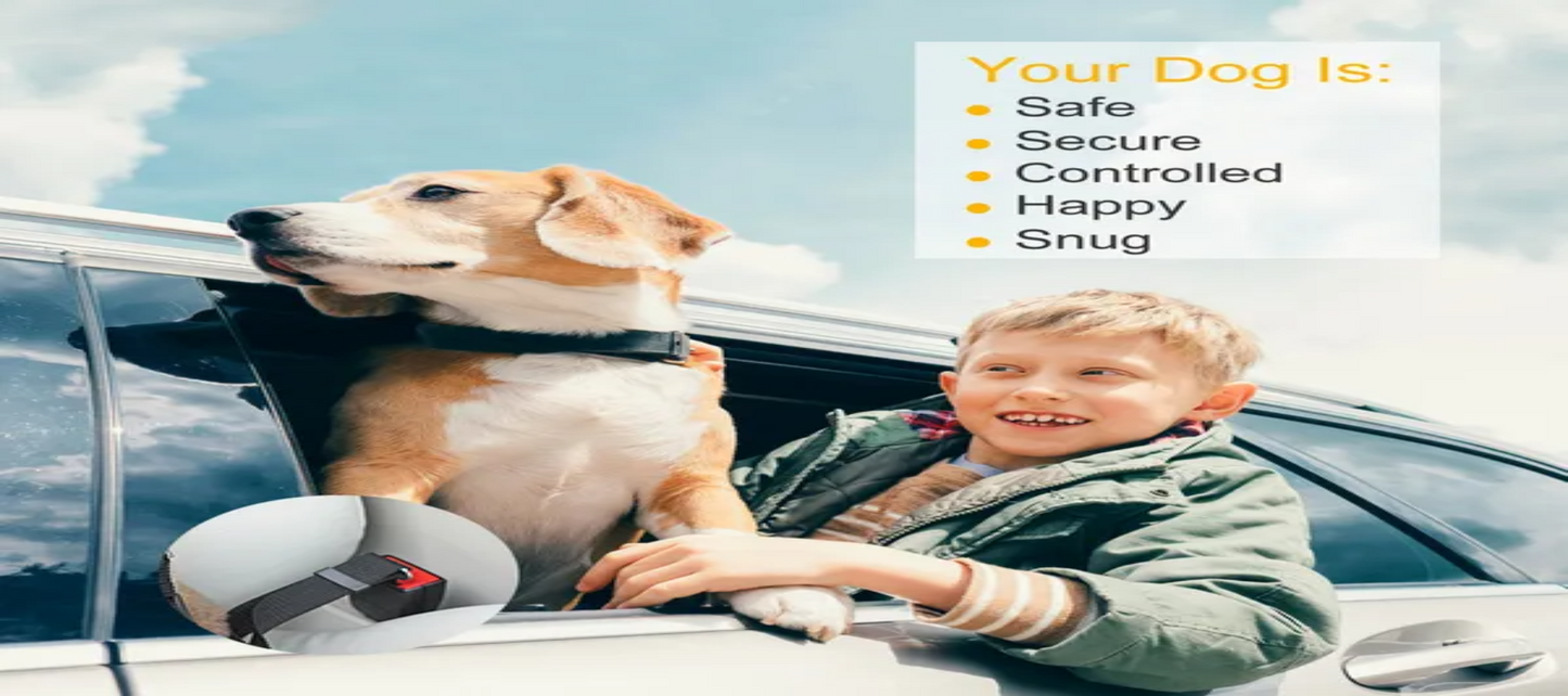 Dog Car Seat Belt 2 Pack | Adjustable Pet Safety Harness for Vehicle Travel