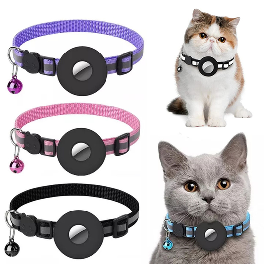 Reflective Collar Waterproof Holder Case For  Air Tag.  Airtags Protective Cover Cat Dog Kitten Puppy Nylon Collar