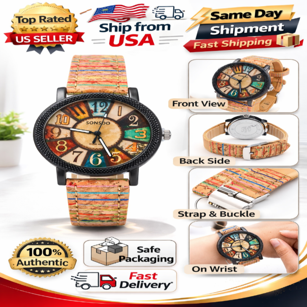 Vintage Women Quartz Wrist Watch Leather Strap Casual Fashion Gift